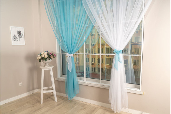 Тюль французький фатин Avensis TFS-9063 бірюзовий