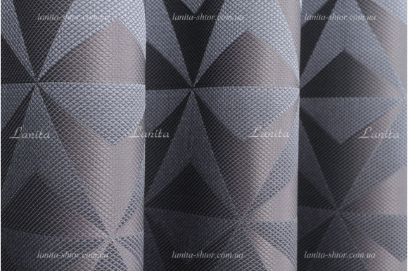 Готові штори жаккард Kevyn GS-6611 сіро-бузкові 2,70м/2*2,0м