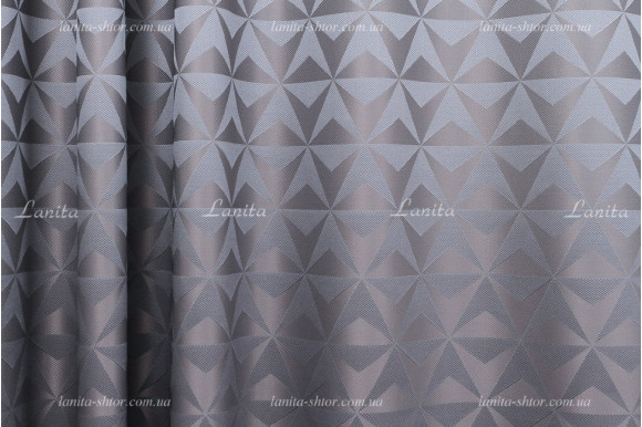 Готові штори жаккард Kevyn GS-6611 сіро-бузкові 2,70м/2*2,0м