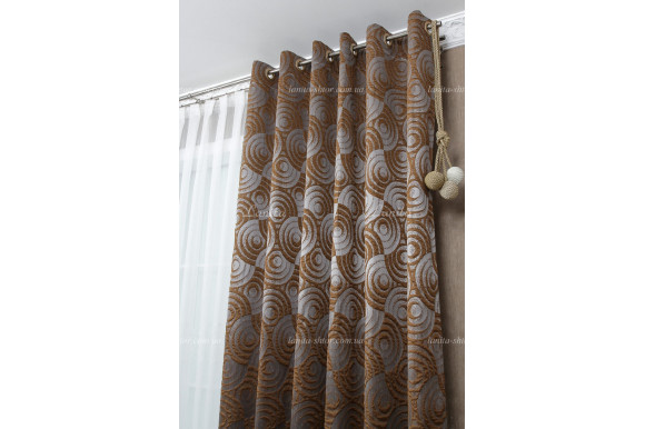 Готові штори жакард Calvin світло-коричневі 2,65м/2*2,0м
