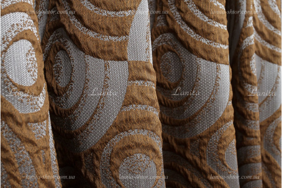 Готові штори жакард Calvin світло-коричневі 2,65м/2*2,0м