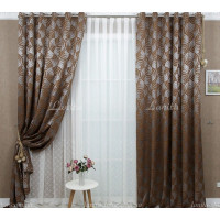 Готовые шторы жаккард Calvin светло-коричневые 2,65м/2*2,0м