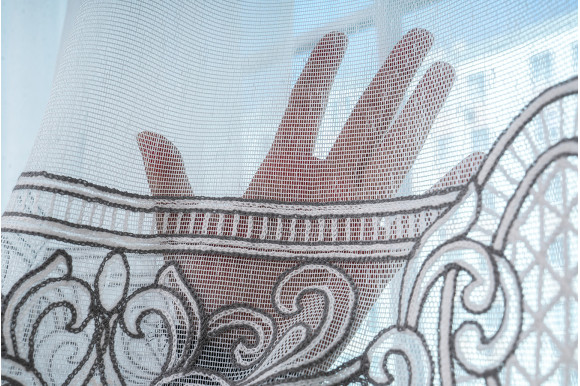 Тюль льон-сітка з вишивкою Alissa TLV-9146 сірий