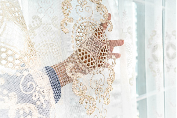 Тюль фатин з вишивкою TFV-9151