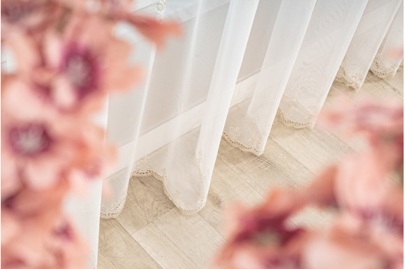 Тюль фатин з вишивкою TFV-9151