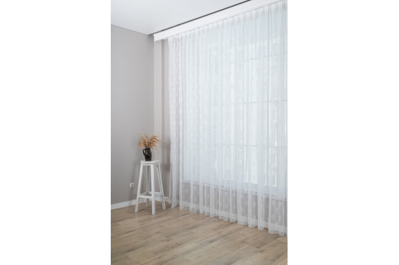 Готовый тюль жаккард пошитий на тесьме Corona GT-9156 2,97м/5,50м