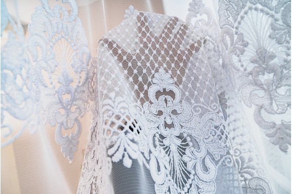 Тюль грек фатин с вышивкой Clarena TGV-9158 белый