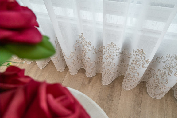 Тюль льон з вишивкою Jacomo TLV-9160