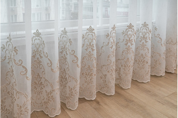 Тюль льон з вишивкою Jacomo TLV-9160