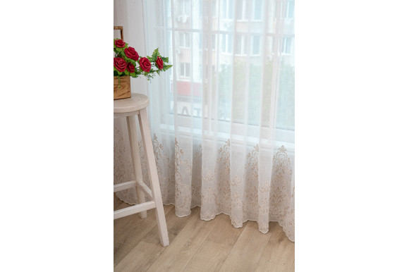 Тюль льон з вишивкою Jacomo TLV-9160
