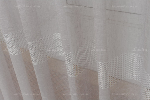 Готовый тюль лен Amrita GT-9168 1,40м/2,5м