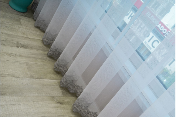 Тюль бамбук с вышивкой Antica TBV-9169 серый