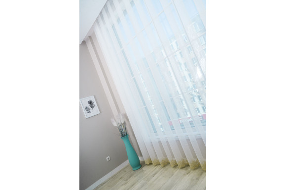 Тюль бамбук з вишивкою Antica TBV-9179 золотистий Тюль бамбук з вишивкою Antica TBV-9179 золотистий