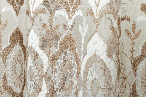 Готовий тюль фатин з вишивкою Veneta GT-9181 2,60м/3,0м