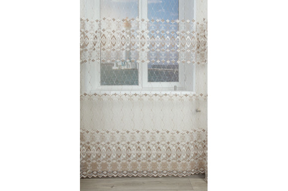 Готовий тюль фатин з вишивкою Veneta GT-9181 2,60м/3,0м