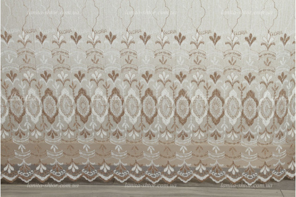 Готовий тюль фатин з вишивкою Veneta GT-9181 2,60м/3,0м