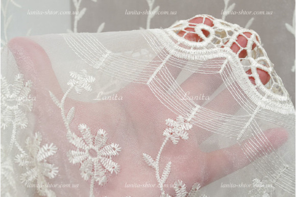 Готовий тюль кристалон GT-9182 молочний 2,35м/6,0м