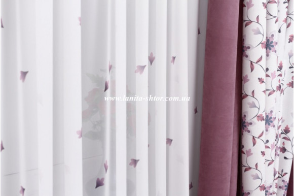 Готовий тюль креп-шифон Venza GT-9186 2,60м/3,50м