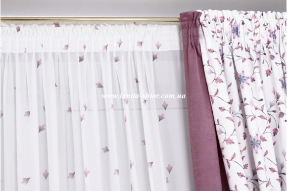 Готовий тюль креп-шифон Venza GT-9186 2,60м/3,50м