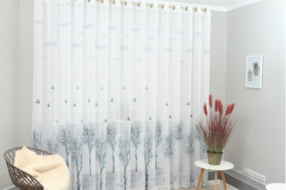 Готовый тюль креп-шифон Venza GT-9187 2,55м/5,0м