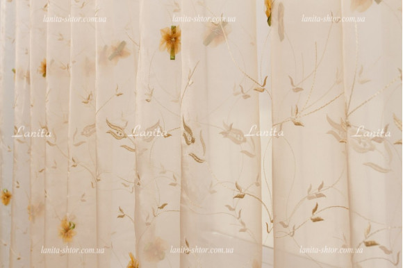 Тюль органза Mexx нашитый цветок GT-9188 2,55м/5,80м