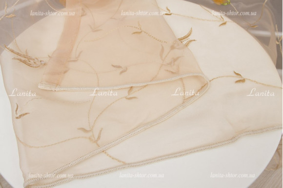 Тюль органза Mexx нашитый цветок GT-9188 2,55м/5,80м