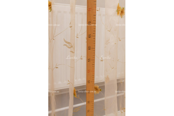 Тюль органза Mexx нашитый цветок GT-9188 2,55м/5,80м