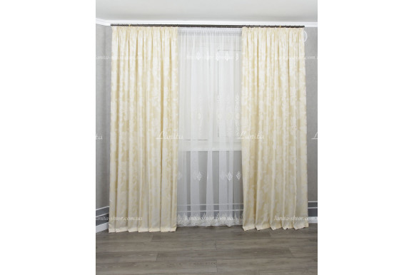 Готовый тюль французский фатин с вышивкой Azzaro  GT-9191 2,50м/6,0м