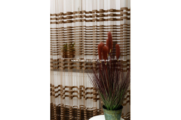 Готовий тюль фатин в смужку Patty GT-9210 2,85м/4,0м