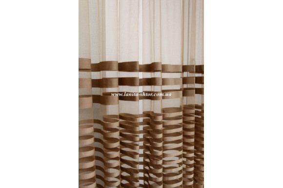 Готовий тюль фатин в смужку Patty GT-9210 2,85м/4,0м