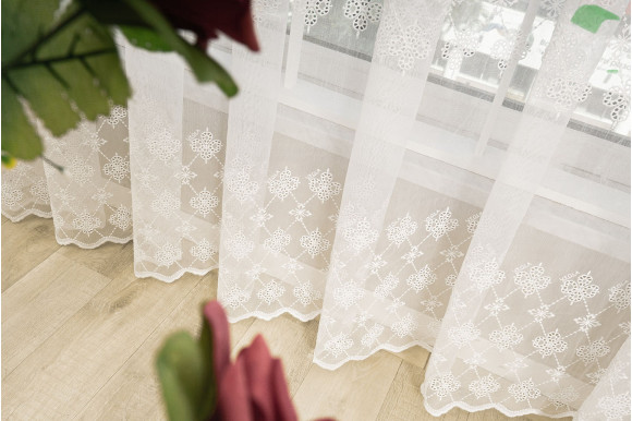 Тюль микросетка лен Roksana TSL-9211 белый