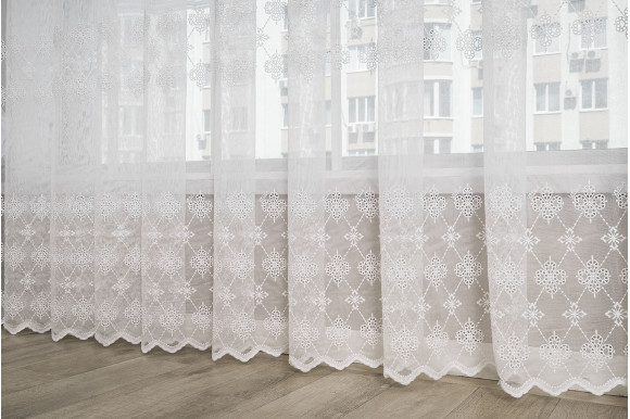 Тюль микросетка лен Roksana TSL-9211 белый