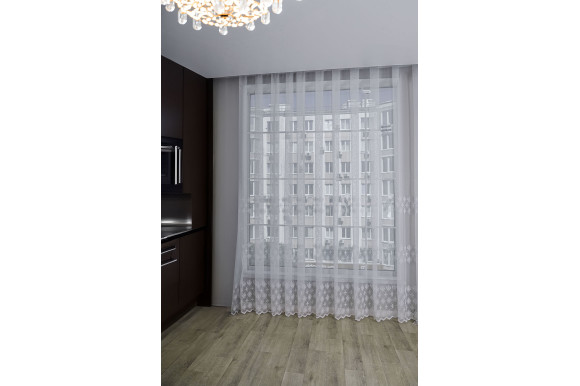 Тюль микросетка лен Roksana TSL-9211 белый