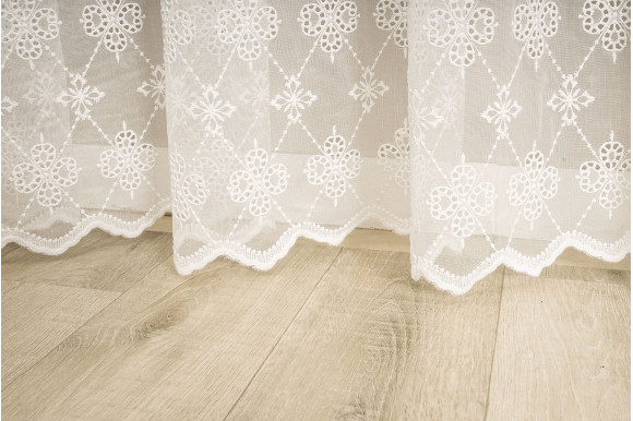 Тюль микросетка лен Roksana TSL-9211 белый