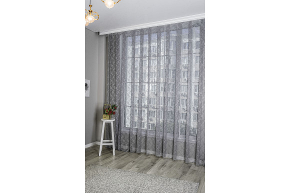 Тюль гипюр Shade TGJ-9215 серый