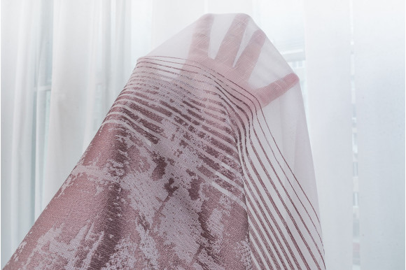 Тюль льон-жаккард Cindy TLG-9217 бузковий