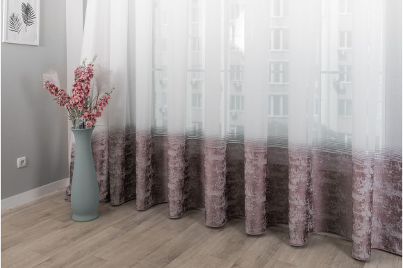 Тюль льон-жаккард Cindy TLG-9217 бузковий