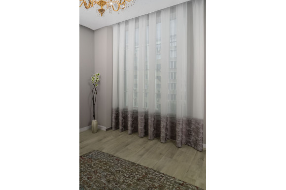 Тюль льон-жаккард Cindy TLG-9217 бузковий