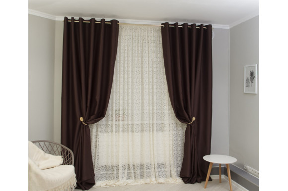 Готовый тюль жаккард Champagne GT-9220 2,90м/4,50м