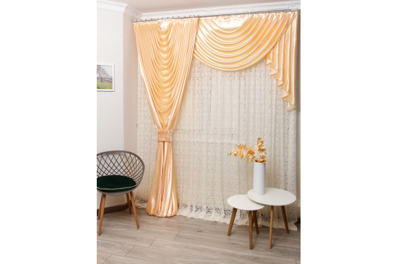 Готовый тюль жаккард Champagne GT-9220 2,90м/4,50м