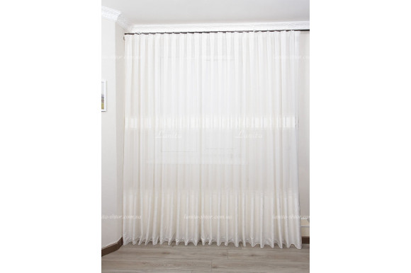 Готовый тюль лен-жаккард Paloma молочный 2,50м/5,50м