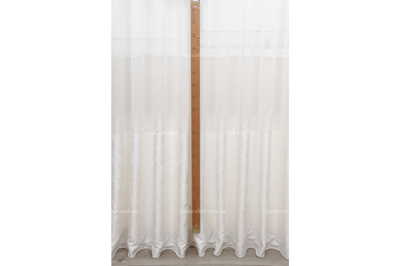 Готовый тюль лен-жаккард Paloma молочный 2,50м/5,50м