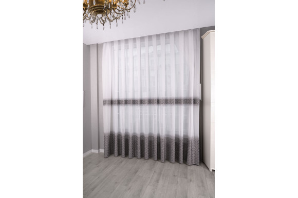 Тюль льон-жаккард Cindy TLG-9234 сірий