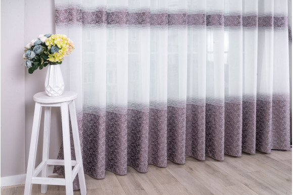 Тюль льон-жаккард Cindy TLG-9234 сірий