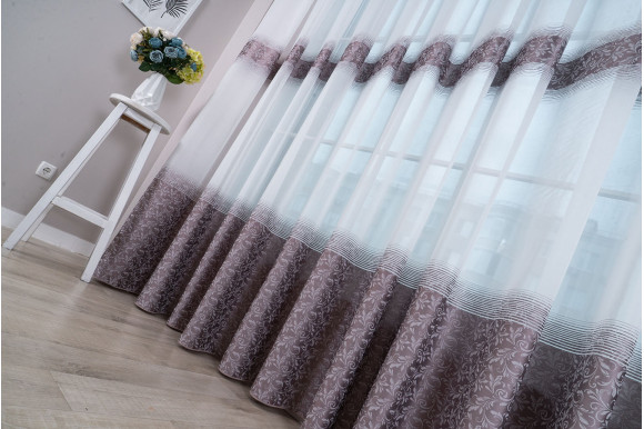 Тюль льон-жаккард Cindy TLG-9234 сірий