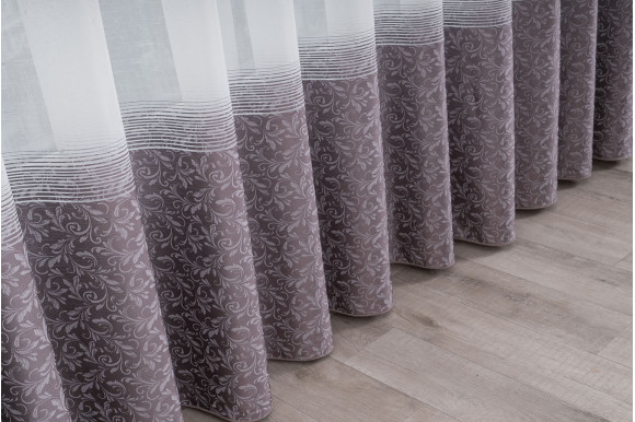 Тюль льон-жаккард Cindy TLG-9234 сірий