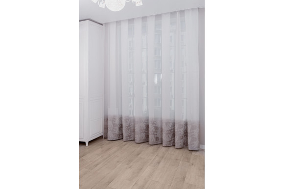 Тюль лен-жаккард Cindy TLG-9243 капучино