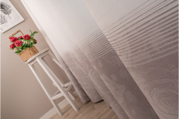 Тюль лен-жаккард Cindy TLG-9243 капучино