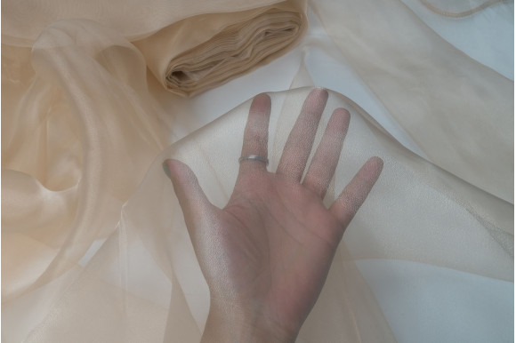 Тюль органза TOO-9253 бежевая Тюль органза TOO-9253 бежевая