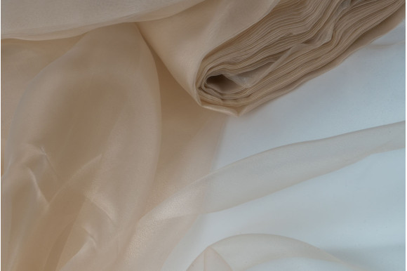 Тюль органза TOO-9253 бежевая